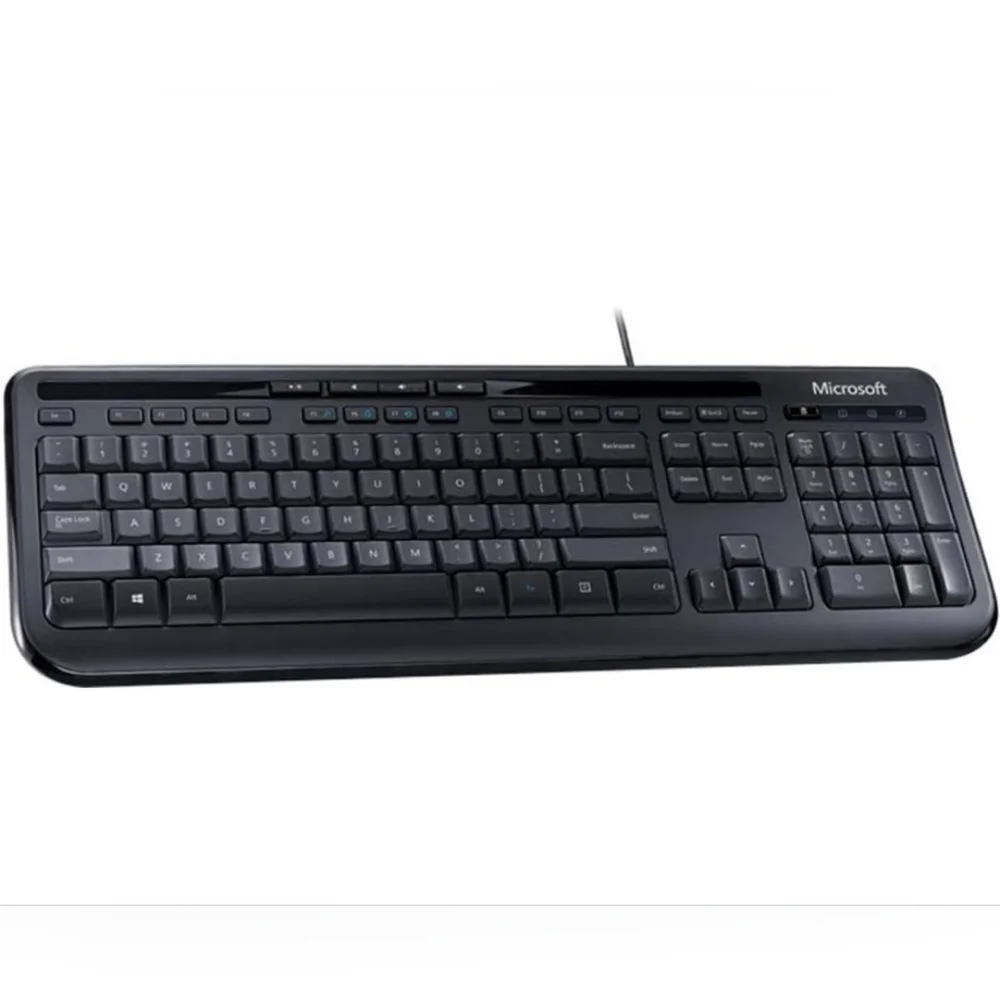 Microsoft Black Wired Keyboard Computer Laptop Key Board USB Plug